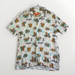 Nickelodeon SpongeBob Squarepants Summer Tropical Hawaiian Shirt Mens Size S